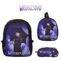 Kit Mochila Wandinha Bolsa Escolar Lancheira Infantil Bonita