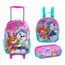 Kit Mochila Xeryus Patrulha Canina Skye 3 Peças C/ Rodas Kit Mochila Xeryus Patrulha Canina Skye 3 Peças C/ Rodas