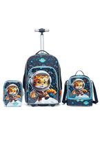 Kit Mochila Yupe Menino Escolar Lancheira Estojo Astronauta