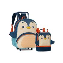 Kit Mochila Zoo Bichinhos Pets Infantil Feminina Carrinho Animais