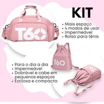 Kit Mochilas T60 para Viagens e Treino Futebol Unissex Tenis Kit Mochilas T60 para Viagens e Treino Futebol Unissex Tenis