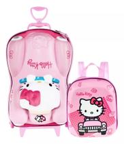 Kit Mochilete 3D + Lancheira Hello Kitty Carro Rosa - Diplomata Kit Mochilete 3D + Lancheira Hello Kitty Carro Rosa - Diplomata