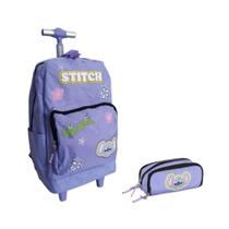 Kit Mochilete Com Rodinhas e Estojo Triplo Stitch Luxcel Kit Mochilete Com Rodinhas e Estojo Triplo Stitch Luxcel