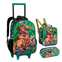 Kit Mochilete Escolar Lancheira Estojo Dino Seanite