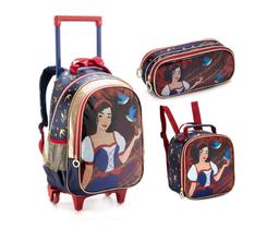 Kit Mochilete Lancheira e Estojo Branca de Neve Denlex - DL1460 Kit Mochilete Lancheira e Estojo Branca de Neve Denlex - DL1460
