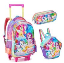 Kit Mochilete Lancheira Estojo Unicorn Friends Meninas Kit Mochilete Lancheira Estojo Unicorn Friends Meninas