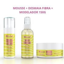 Kit Modelador de Cachos 150gr + Mousse + Finalizador Desmaia - Fibra Fio de Fada Acabamentos de Pent