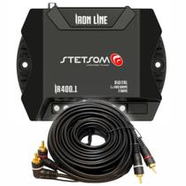 Kit Módulo Amplificador Stetsom IR400.1 400 Watts RMS 1 Canal 2 Ohms com Cabo RCA 5 Metros Reforçado