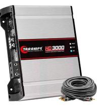 Kit Módulo Amplificador Taramps HD3000 1 Canal 3000W Rms 2 Ohms E Cabo RCA Permak 5M