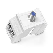 Kit Módulo Linha TWDIN - Conector Coaxial Fêmea + Suporte Branco