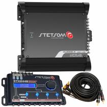 Kit Módulo Stetsom HL2000.4 2000W 1 Ohm com Processador Equalizador de Áudio Stetsom STX2448 4 Vias e Cabo RCA 5m