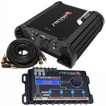 Kit Módulo Stetsom HL2000.4 2000W 2 Ohms com Processador de Áudio Stetsom STX2448 4 Vias e Cabo RCA 5m