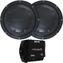 Kit Módulo Stetsom IR400.1 400W 1 Canal 2 Ohms + 2 Subwoofer 10 Bomber Slim 200W Kit Módulo Stetsom IR400.1 400W 1 Canal 2 Ohms + 2 Subwoofer 10 Bomber Slim 200W