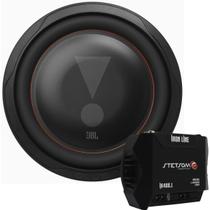 Kit Módulo Stetsom IR400.1 400W 1 Canal 2 Ohms Subwoofer 10 JBL Slim 350W Caixa Slim Grave