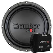 Kit Módulo Stetsom IR400.1 400W 1 Canal 2 Ohms Subwoofer 8 Bomber One 200W Graves Som Automotivo