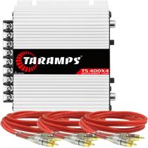 Kit Modulo Taramps Ts400x4 + 3 Cabos Rca 1 Metro Blindado
