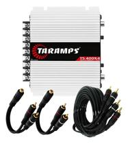 Kit módulo taramps ts400x4 som automotivo cabos permak