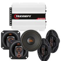 Kit Módulo Taramps TS800x4 + Sub 10 JBL 10SWMS350 + Par 6x9 69QDMS120 + Par JBL 4TRMS80