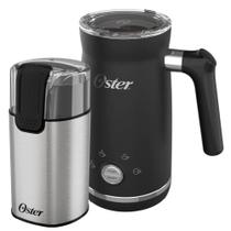 Kit Moedor de Café Elétrico Inox e Espumador de Leite Oster Kit Moedor de Café Elétrico Inox e Espumador de Leite Oster