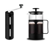 Kit Moedor de Café Prático + Prensa Francesa 650ml - Preto Unitermi