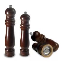 Kit Moedor de Pimenta e Sal Madeira Moinho Cerâmica 03 peças Kit Moedor de Pimenta e Sal Madeira Moinho Cerâmica 03 peças