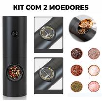 Kit Moedor Elétrico Portátil Ajustável Para Moer Café Sal E Pimenta Kit Moedor Elétrico Portátil Ajustável Para Moer Café Sal E Pimenta