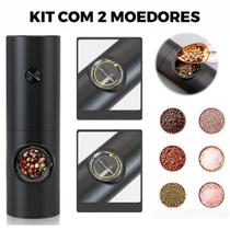 Kit Moedor Elétrico Portátil Moer Temperos Café E Pimenta