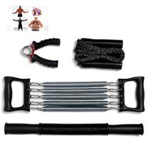 Kit Mola Extensora Elástico + 3 Aparelhos Para Exercícios