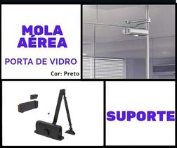 Kit Mola Hidráulica Aérea Com suporte para Fechar Porta de Vidro Blindex de até 45 Kgs Kit Mola Hidráulica Aérea Com suporte para Fechar Porta de Vidro Blindex de até 45 Kgs