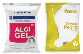 Kit Moldagem Alginato Algigel + Gesso Odontológico Tipo 3 1kg Amarelo Kit Moldagem Alginato Algigel + Gesso Odontológico Tipo 3 1kg Amarelo