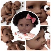 Kit Molde Bebê Reborn Realista Menina Negra 52cm Silicone Kit Molde Bebê Reborn Realista Menina Negra 52cm Silicone