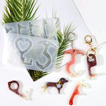 Kit Molde De Silicone Arte Pet/chaves De Resina Artesanato Kit Molde De Silicone Arte Pet/chaves De Resina Artesanato