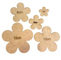 kit Moldes c/ 5 Flores em MDF