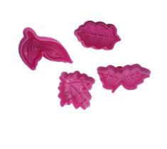 Kit Moldes Em Plástico Para Biscoito C/4 Formatos - Rosa