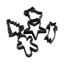 Kit Moldes PLA Cortadores Natalinos para Biscoitos Divertidos 5 Formas Temáticas
