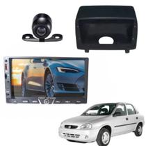 Kit Moldura 2 Din Corsa Classic Wind + Central Multimidia Mp5 7" Camera De Ré + Brinde