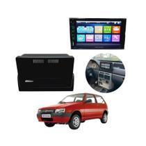 Kit moldura 2 din fiamon uno mille/fiorino 2004 a 2013 e central multimidia mp5 7"