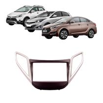 Kit Moldura 2din Multimídia 7Pelegadas + Acabamento Difusor Ar Central Hyundai HB20/S/X 12/19 Expex