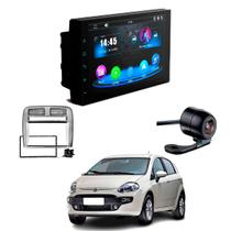 Kit Moldura 2Din Multimídia CarPlay Android Auto Faaftech 7" + Câmera de Ré Borboleta Punto 2008 2009 2010 2011 2012