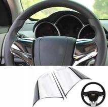 Kit Moldura Cromada Laterais Volante Chevrolet New Prisma Tracker Onix Cruze Spin Sonic Cobalt