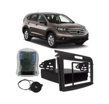 Kit Moldura De Painel 2 Din Interface Comando de Volante Honda Crv 2012 2013 2014 2015 2016