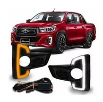 Kit Moldura Grade Milha DRL LED + Seta Hilux 2019 2020 Kit Moldura Grade Milha DRL LED + Seta Hilux 2019 2020