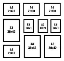 Kit Moldura Mosaico Sala Quarto Tamanhos c/ Acetato A5 A4 A3 Kit Moldura Mosaico Sala Quarto Tamanhos c/ Acetato A5 A4 A3