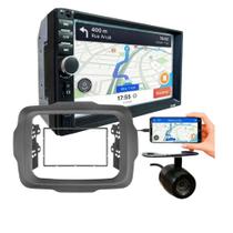 Kit moldura para central multimidia mp5 7 pol câmera de ré renegade sport 2015 2025 Kit moldura para central multimidia mp5 7 pol câmera de ré renegade sport 2015 2025