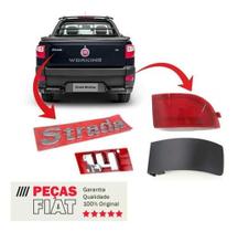 Kit Moldura Refletor Ponteira Ld Strada Original +Emblemas