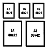 Kit Molduras Mosaico Sala Quadros Decorativos A3 A4 A5 Kit Molduras Mosaico Sala Quadros Decorativos A3 A4 A5