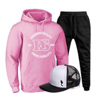 Kit Moletom Canguru Masculino Estampado Capuz + Boné Estilo