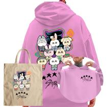 Kit Moletom E Ecobag Blusa De Frio Stray Kids 5 Star Chibli