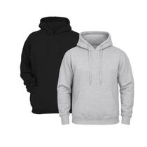 Kit Moletom Masculino Blusa Masculina Canguru sem Ziper com Capuz Liso Flanelado Básico Unissex