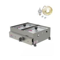 Kit - Molheira Cachorro Quente 2 Cubas Gás (1 quente) PR-02G + Kit Gás - Progás Kit - Molheira Cachorro Quente 2 Cubas Gás (1 quente) PR-02G + Kit Gás - Progás